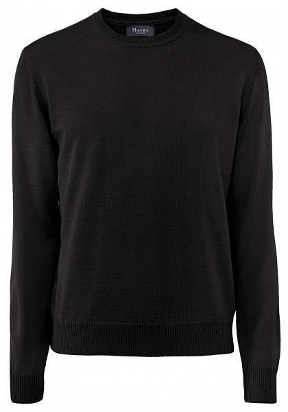 MAERZ Muenchen Pullover - Comfort Fit - Rundhals - Merinowolle - schwarz - 490500 595 