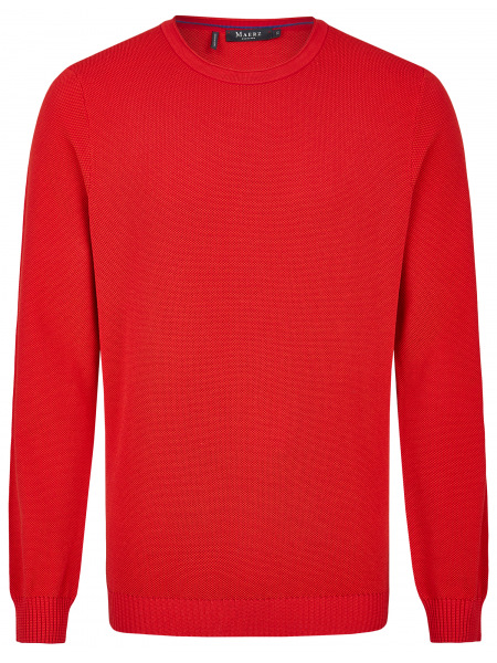 MAERZ Muenchen Pullover - Comfort Fit - Rundhals - Struktur - rot - 453301 463 