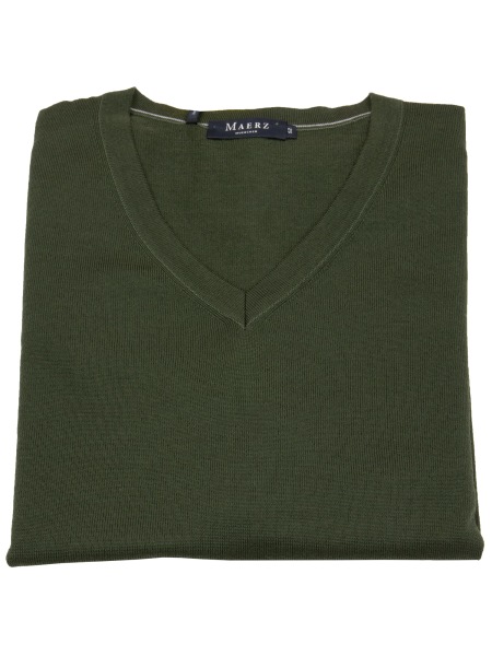 MAERZ Muenchen Pullover - Modern Fit - V-Ausschnitt - grün - 403800 297 