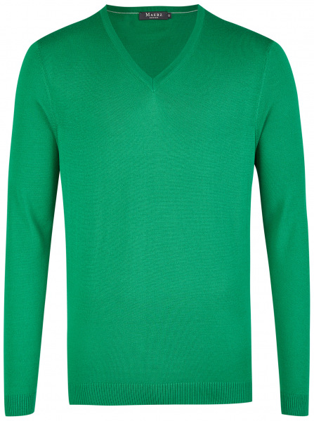 MAERZ Muenchen Pullover - Modern Fit - V-Ausschnitt - grün - 403800 249 