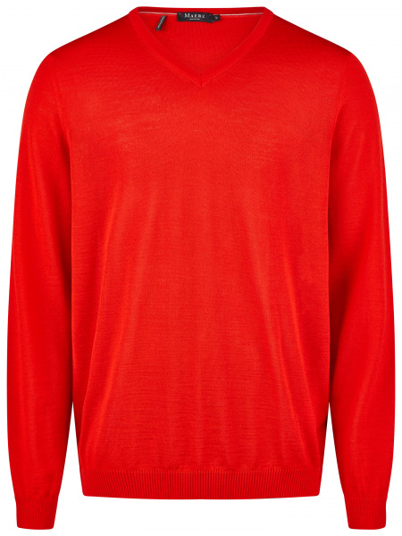 MAERZ Muenchen Pullover - Modern Fit - V-Ausschnitt - rot - 403800 432 