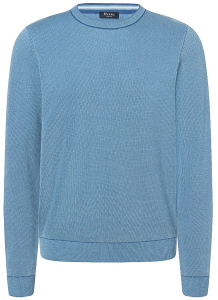 MAERZ Muenchen Pullover - Regular Fit - Rundhals - Bio-Baumwolle - blau - 464701 309 