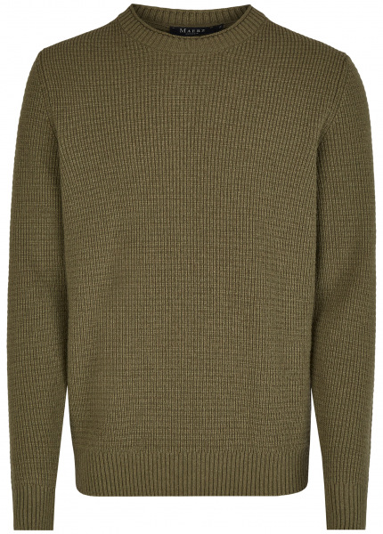 MAERZ Muenchen Pullover - Regular Fit - Rundhals - Merinowolle - grün - 446500 284 