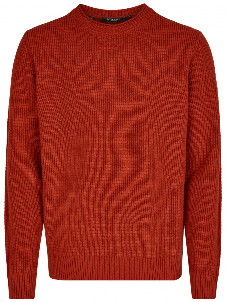 MAERZ Muenchen Pullover - Regular Fit - Rundhals - Merinowolle - rotbraun - 446500 470 