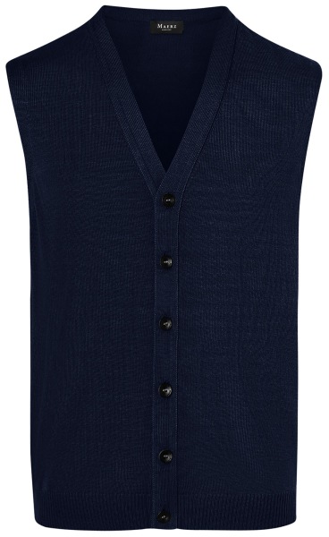 MAERZ Muenchen Weste - Regular Fit - Merinowolle - dunkelblau - 580500 399 