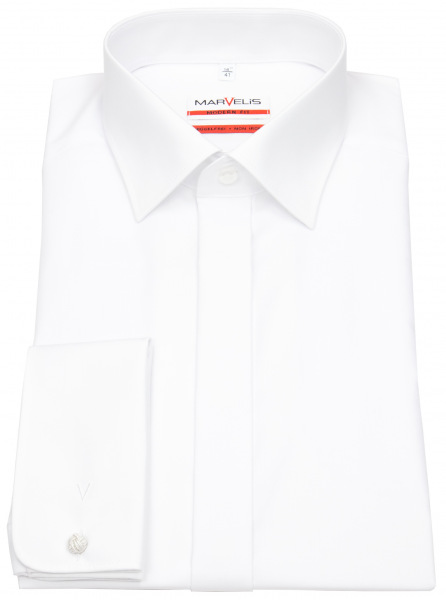 Marvelis Galahemd - Modern Fit - Kentkragen - Umschlagmanschette - weiß - 7314 35 00 