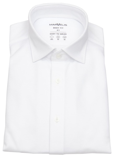 Marvelis Hemd - Body Fit - Easy To Wear Piqué - weiß - ohne OVP - 7564 84 00 
