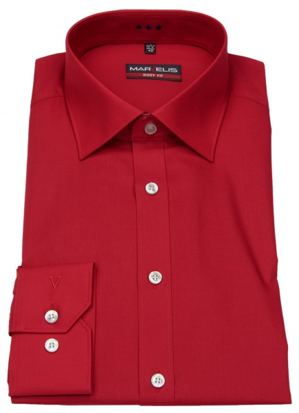 Marvelis Hemd - Body Fit - Kent Kragen - rot - 6799 64 33 