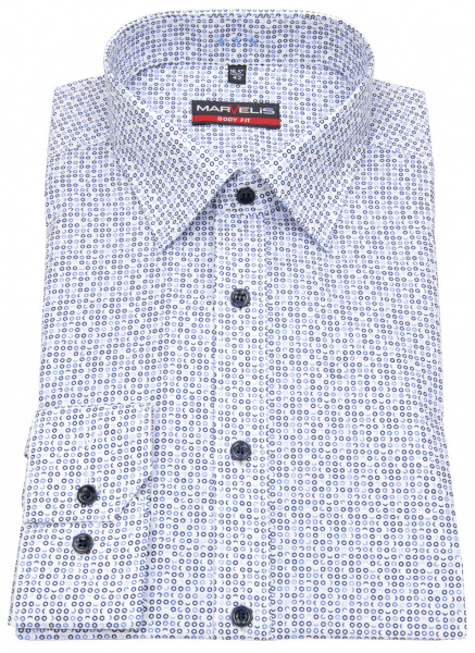 Marvelis Hemd - Body Fit - Kontrastknöpfe - blau / weiß - 7514 24 11 