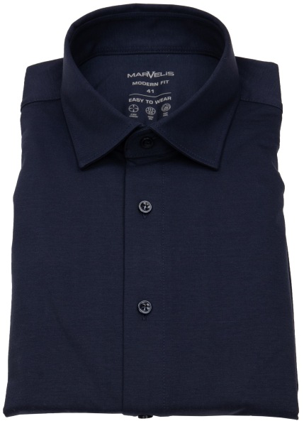 Marvelis Hemd - Modern Fit - Easy To Wear Jersey - dunkelblau - 7262 84 18 