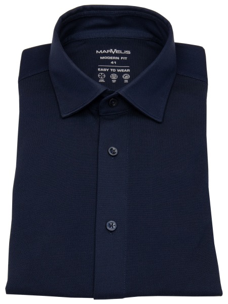 Marvelis Hemd - Modern Fit - Easy To Wear Jersey - dunkelblau - ohne OVP - 7264 84 18 