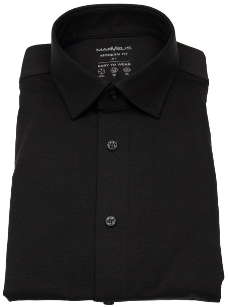 Marvelis Hemd - Modern Fit - Easy To Wear Jersey - schwarz - ohne OVP - 7262 84 68 