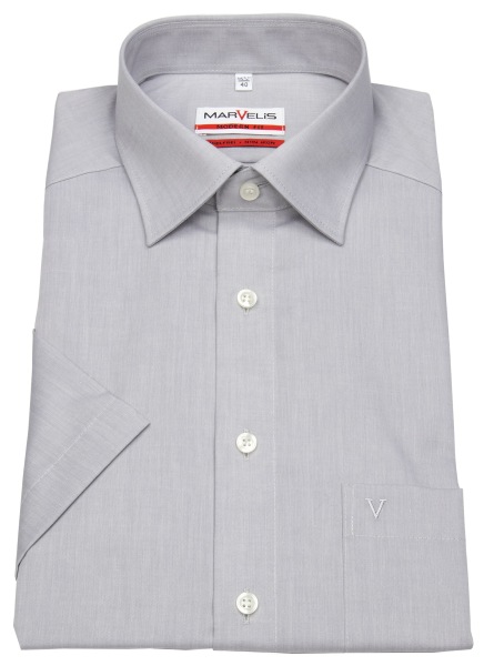 Marvelis Kurzarmhemd - Modern Fit - Chambray - grau - ohne OVP - 4704 12 60 