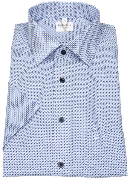 Marvelis Kurzarmhemd - Modern Fit - Print - blau / hellblau / weiß - 7224 72 11 