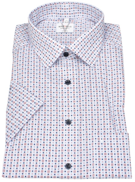 Marvelis Kurzarmhemd - Modern Fit - Print - Kontrastknöpfe - mehrfarbig - 7235 72 35 