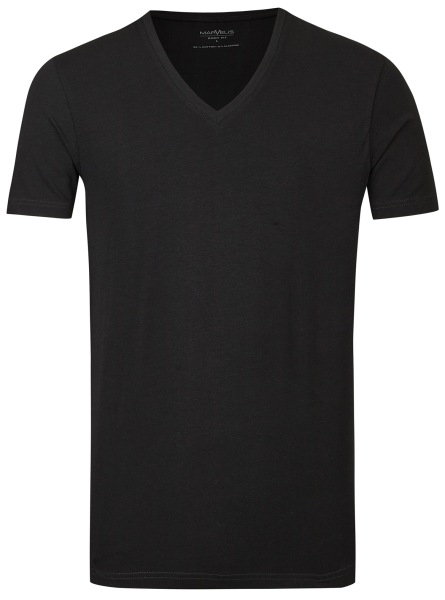 Marvelis T-Shirt Doppelpack - Body Fit - V-Ausschnitt - schwarz - ohne OVP - 2820 00 68 