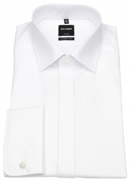 OLYMP Galahemd - Modern Fit - Kentkragen - Umschlagmanschette - weiß - 0394 65 00 