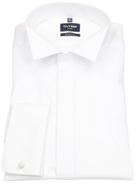 OLYMP Galahemd - Modern Fit - Kläppchen - Umschlagmanschette - weiß - 70cm Arm - ohne OVP - 0395 70 00 