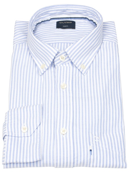 OLYMP Hemd - Casual - Regular Fit - Button Down - Streifen - hellblau / weiß - 4066 74 15 