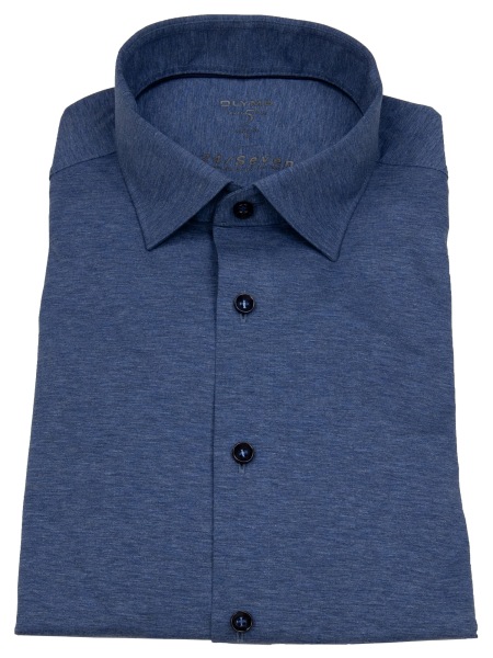 OLYMP Hemd - Level 5 Body Fit - 24/7 Flex Jersey - blau - ohne OVP - 2008 64 13 