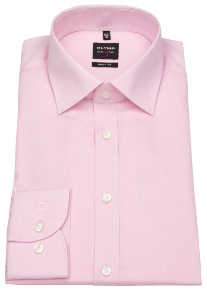 OLYMP Hemd - Level Five Body Fit - Chambray - rosé - 2080 64 31 