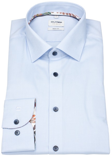 OLYMP Hemd - Level Five Body Fit - Struktur - hellblau - extra langer 69cm Arm - 2040 89 11 
