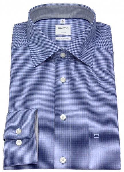 OLYMP Hemd - Luxor Comfort Fit - fein kariert - blau / weiß - 3190 64 19 