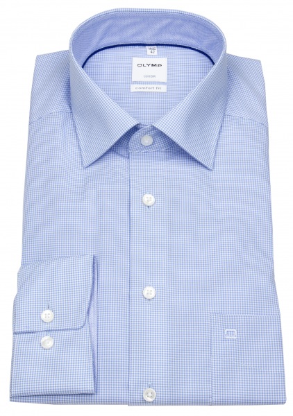 OLYMP Hemd - Luxor Comfort Fit - fein kariert - hellblau / weiß - 3190 64 11 