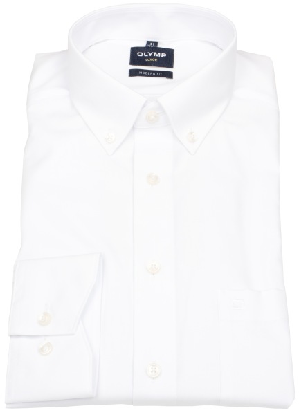 OLYMP Hemd - Luxor Modern Fit - Button-Down Kragen - weiß - 0303 64 00 