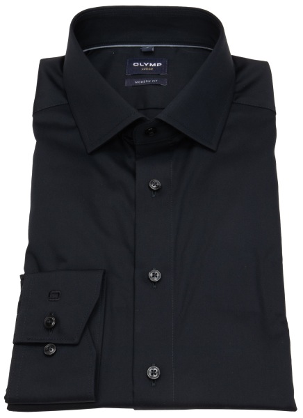 OLYMP Hemd - Luxor Modern Fit - Global Kent Kragen - schwarz - 1322 44 69 