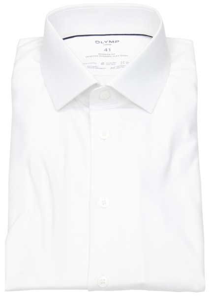 OLYMP Hemd - Modern Fit - 24/7 Dynamic Flex Shirt - Kentkragen - weiß - 1230 24 00 