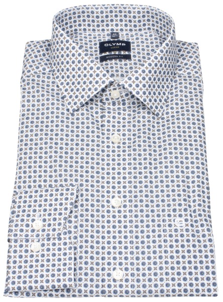 OLYMP Hemd - Modern Fit - Kentkragen - Print - mehrfarbig - extra langer 69cm Arm - 1254 89 18 
