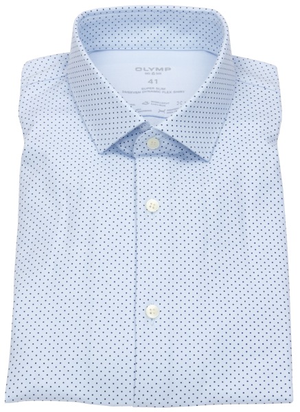 OLYMP Hemd - No. 6 Super Slim - 24/7 Climate Control Shirt - hellblau / dunkelblau - 0753 64 11 