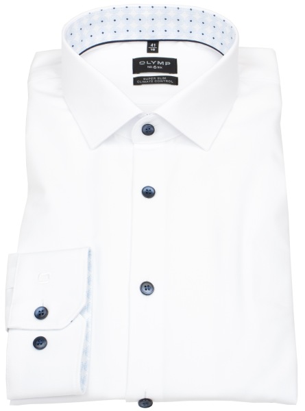 OLYMP Hemd - No. 6 Super Slim - 24/7 Climate Control Shirt - weiß - 0755 64 00 