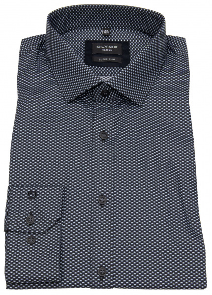 OLYMP Hemd - No. Six Super Slim - schwarz / grau - 2542 24 68 