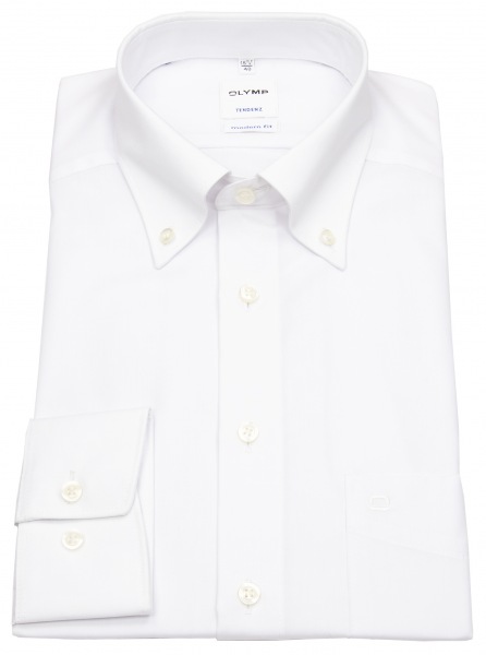 OLYMP Hemd - Tendenz Modern Fit - Button Down Kragen - weiß - 0712 64 00 