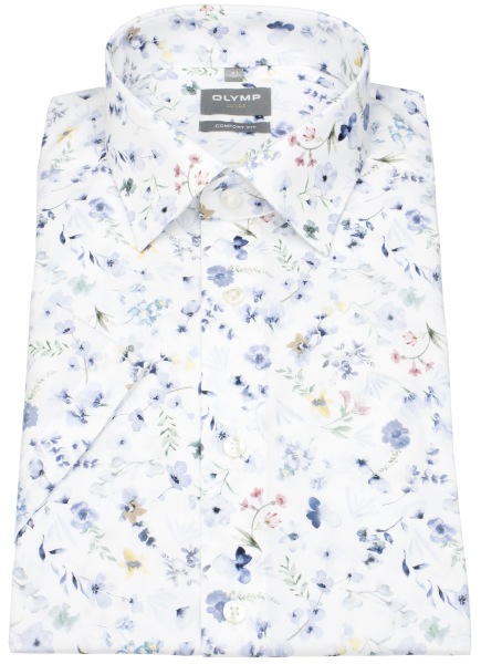 OLYMP Kurzarmhemd - Comfort Fit - New Kent - floraler Print - mehrfarbig - 1056 72 00 