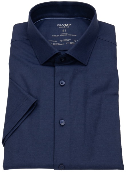 OLYMP Kurzarmhemd - Level 5 Body Fit - 24/7 Climate Control Shirt - dunkelblau - 0734 12 18 