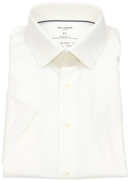 OLYMP Kurzarmhemd - Modern Fit - 24/7 Dynamic Flex Shirt - helles beige - 1230 22 20 