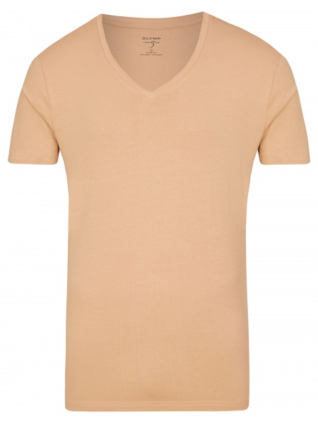 OLYMP Level Five Body Fit - T-Shirt - V-Ausschnitt - caramel - 0801 12 24 