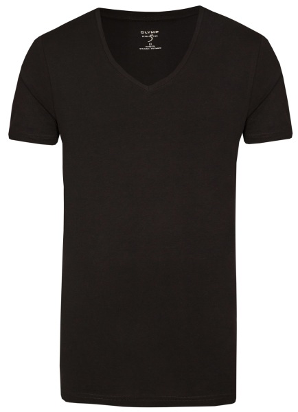 OLYMP Level Five Body Fit - T-Shirt - V-Ausschnitt - schwarz - ohne OVP - 0801 12 68 