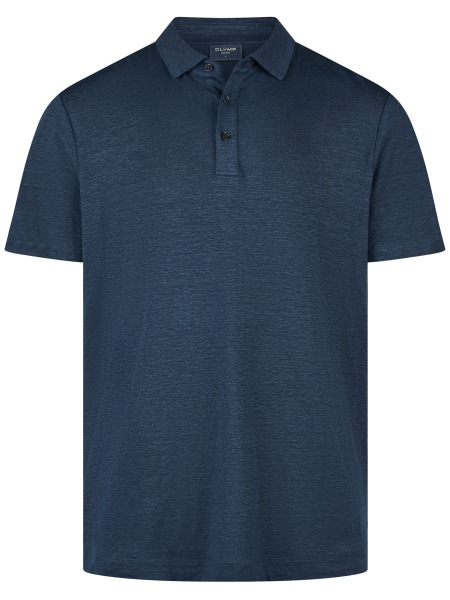OLYMP Poloshirt - Regular Fit - Casual - Leinen - dunkelblau - 5429 52 18 