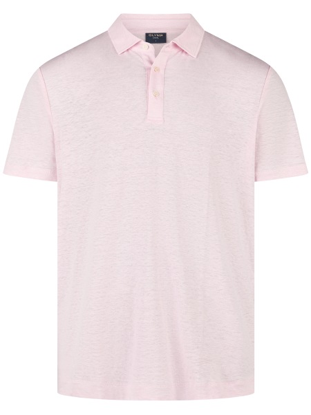 OLYMP Poloshirt - Regular Fit - Casual - Leinen - rosé - 5429 52 31 