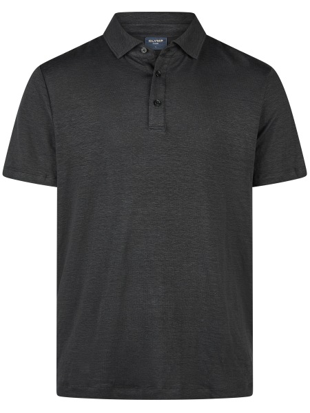 OLYMP Poloshirt - Regular Fit - Casual - Leinen - schwarz - 5429 52 68 