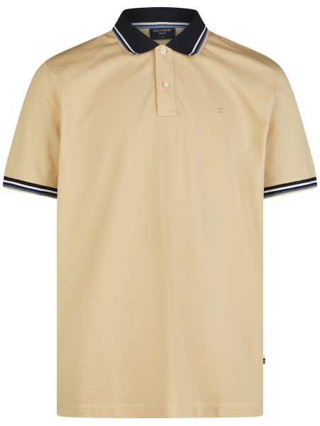 OLYMP Poloshirt - Regular Fit - Piqué - Kontrastkragen - beige - 5411 52 22 