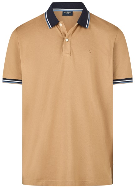 OLYMP Poloshirt - Regular Fit - Piqué - Kontrastkragen - caramel - 5411 52 24 