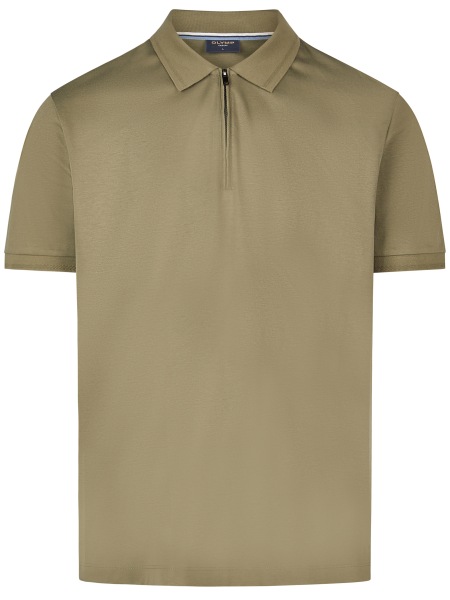 OLYMP Poloshirt - Regular Fit - Reissverschluss - Interlock Jersey - oliv - 5403 62 47 