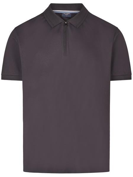 OLYMP Poloshirt - Regular Fit - Reissverschluss - Interlock Jersey - schwarz - 5403 62 68 