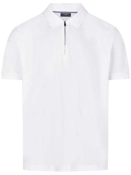 OLYMP Poloshirt - Regular Fit - Reissverschluss - Interlock Jersey - weiß - 5403 62 00 