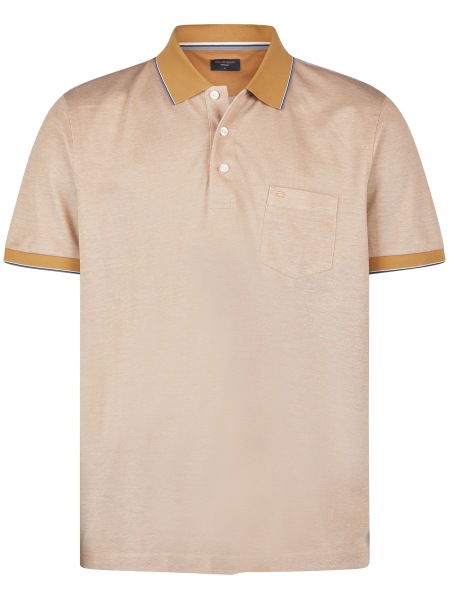 OLYMP Poloshirt - Regular Fit - Zweiton - merzerisierte Baumwolle - braun - 5407 52 24 